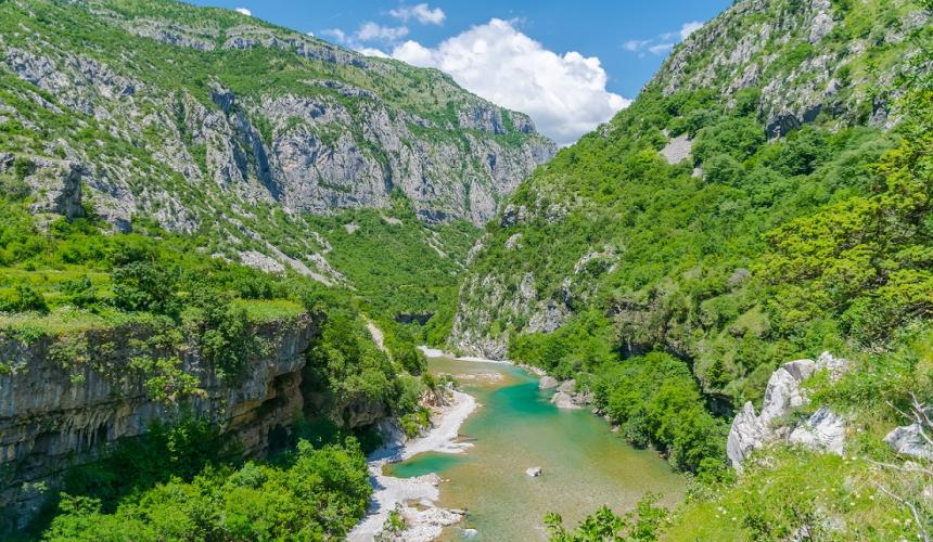 Die Morača in Montenegro ist einer der letzten Zufluchtsorte für bedrohte Fischarten. Sie ist jedoch durch Wasserkraftprojekte bedroht. © Shutterstock/Sergey Lyashen