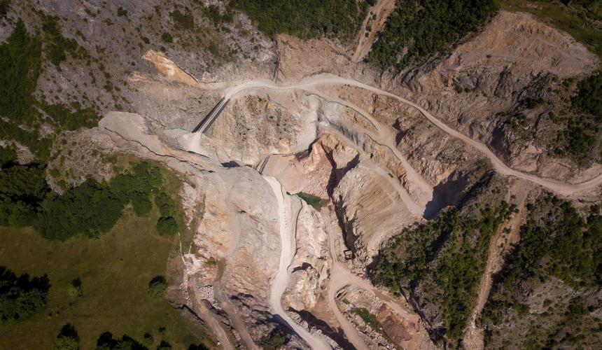 The Ulog dam, currently under construction, will impact the entire Upper Neretva landscape and its biodiversity © Vladimir Tadic