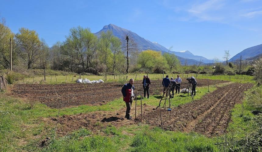 In this tree nursery, native tree species will grow until tall enough to be replanted at the Vjosa’s shore. It is part of the ReForestVjosa Project © Elona Shkembi/EcoAlbania