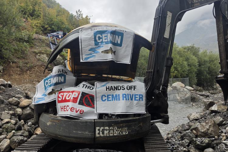 “Nobody has informed or consulted us about these works that have started on the river, putting our land at risk,” says Niko Gjelaj, a resident of Vukël. Photo: Qendra LUMI