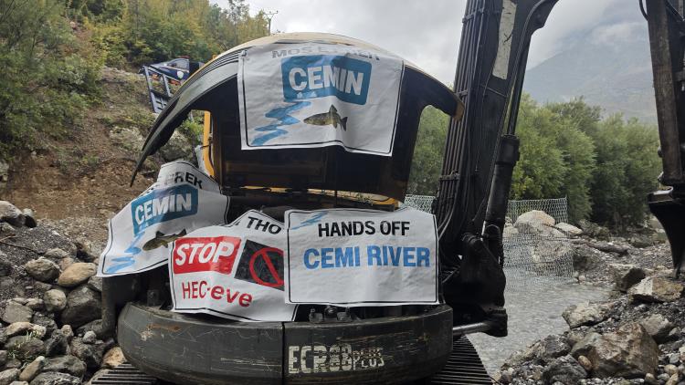 “Nobody has informed or consulted us about these works that have started on the river, putting our land at risk,” says Niko Gjelaj, a resident of Vukël. Photo: Qendra LUMI