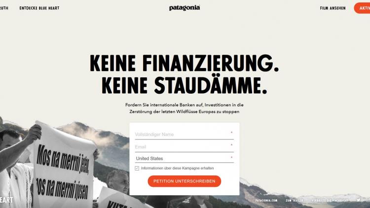 Unterschreiben Sie die Petition auf https://blueheart.patagonia.com/intl/de/take-action