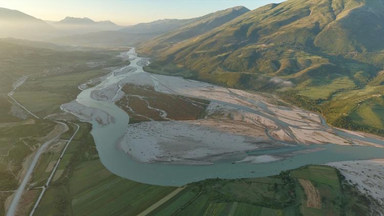 Die Vjosa ist einer der letzten Wildflüsse Europas außerhalb Russlands. Das EU-Parlament fordert ihren Schutz. © Gregor Subic