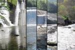 Photomontage of the four phases of the Inturia dam removal works 2013 - 2016 © Basque Water Agency
