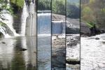 Photomontage of the four phases of the Inturia dam removal works 2013 - 2016 © Basque Water Agency