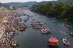 Biggest river related event in Europe: 20,000 people participated in this year’s Drina Regatta, starting below the Bajina Basta dam which is 90 meters in height © Dušan Mićić